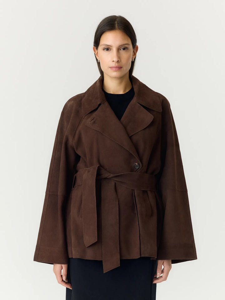 Runa Ls Suede Kimono Jacket Coffee Bean | Yttertøy | Smuk