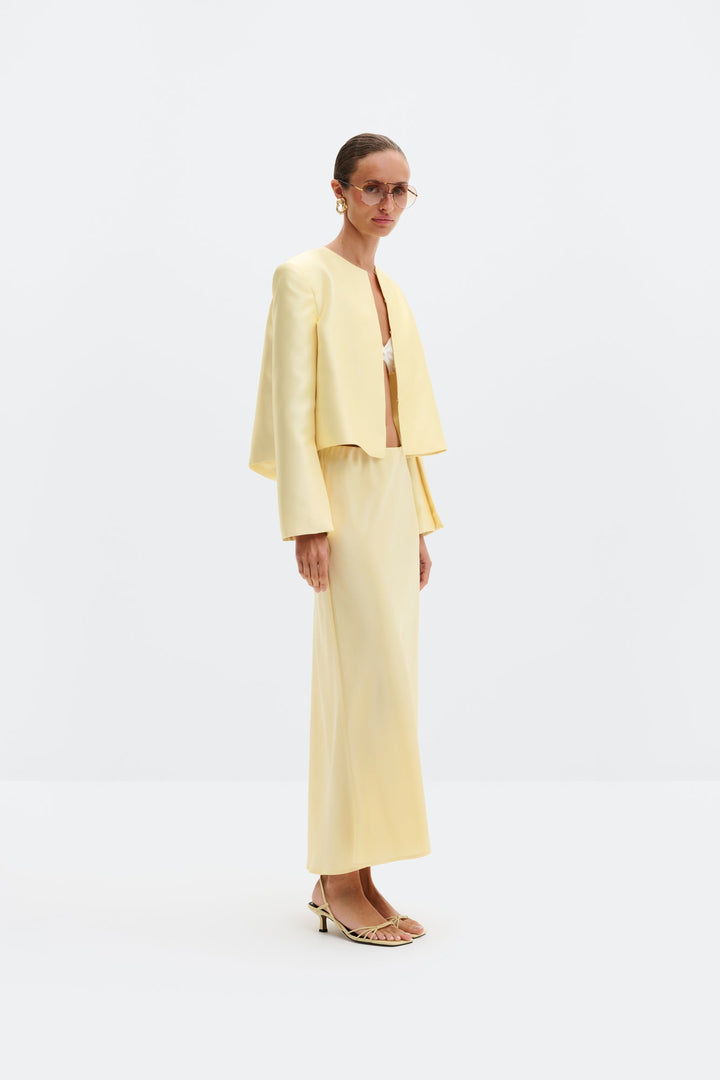 Ruthie Cropped Long Sleeve Blouse Light Lemon | Skjorter og bluser | Smuk