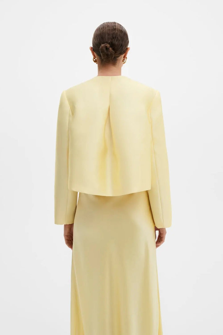 Ruthie Cropped Long Sleeve Blouse Light Lemon | Skjorter og bluser | Smuk