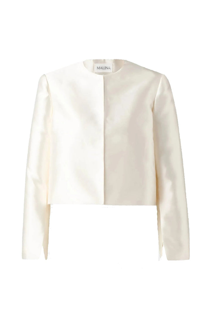 Ruthie Slit-Sleeve Satin Blouse Ivory | Skjorter og bluser | Smuk