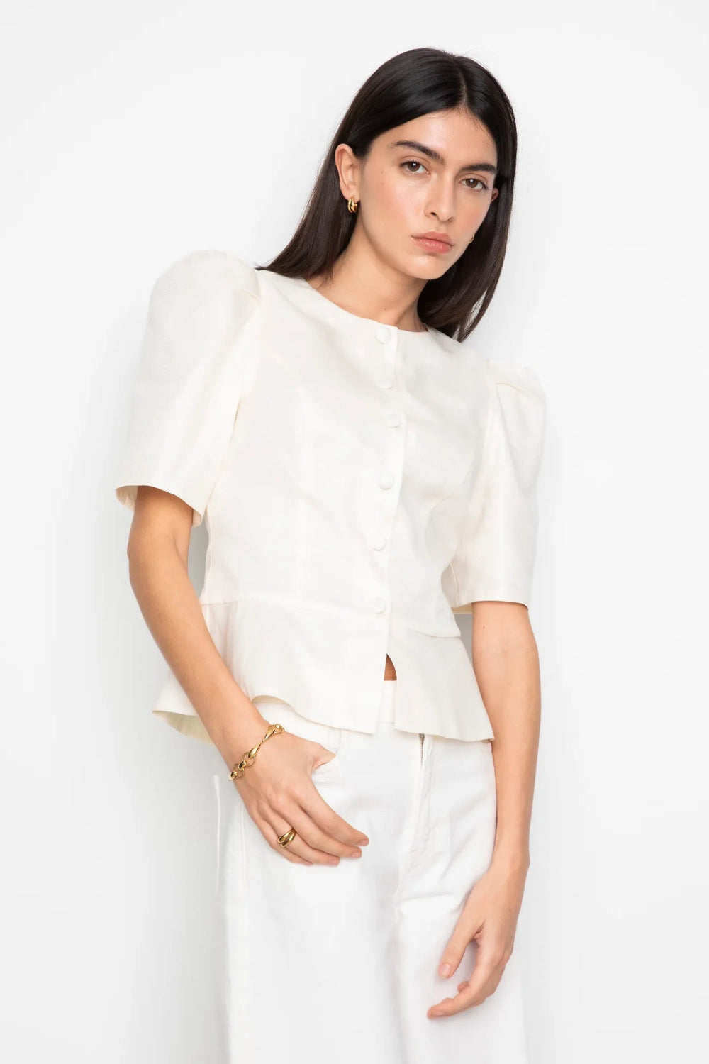 Sabina Blouse Cream | Skjorter og bluser | Smuk