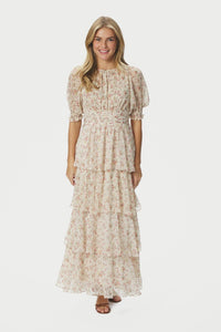 Sable Meadow Printed Dress Creme