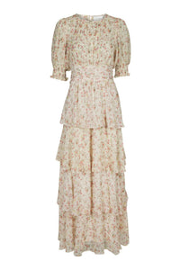 Sable Meadow Printed Dress Creme