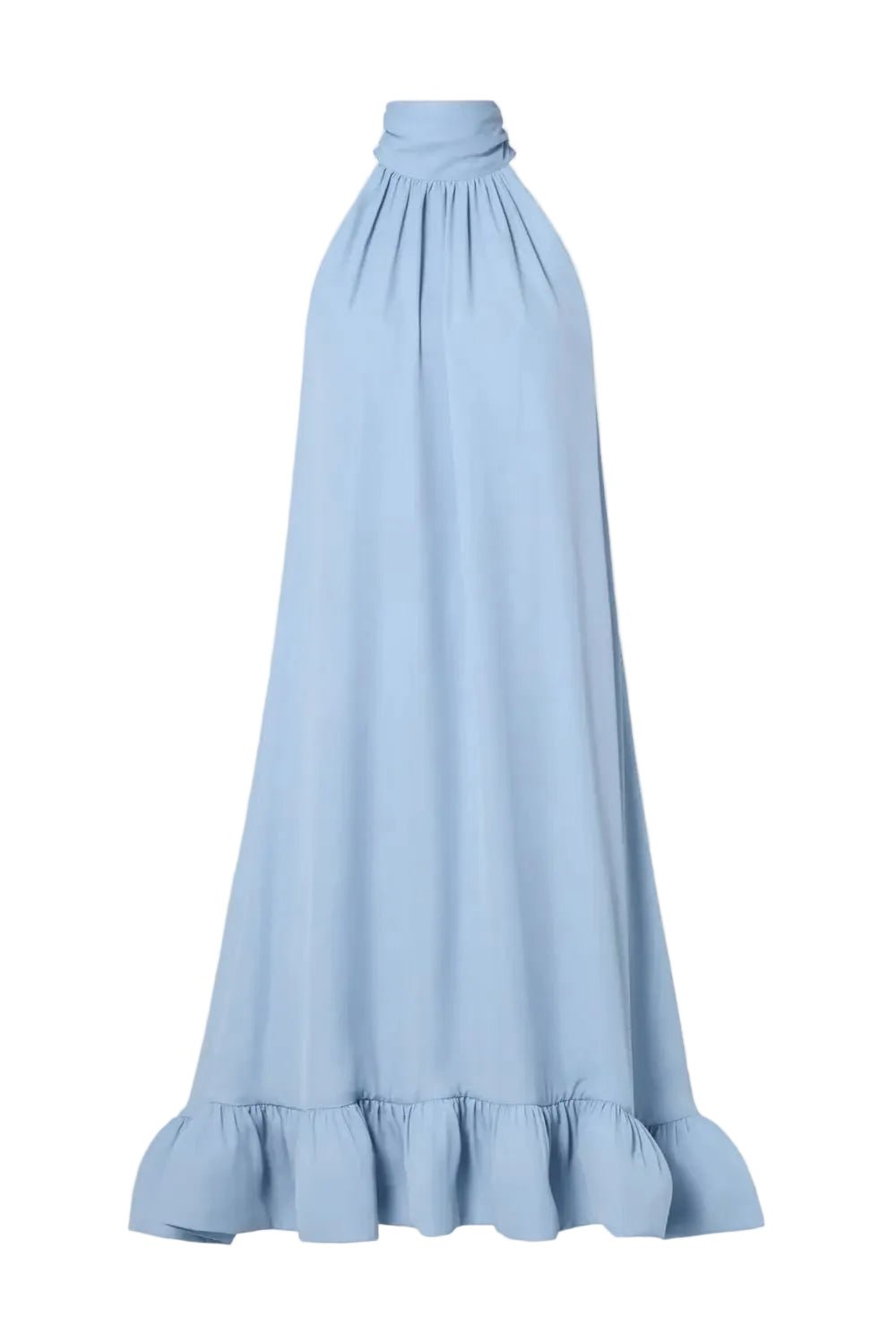 Sabrina Halterneck Ruffled Midi Dress Sky | Kjoler | Smuk