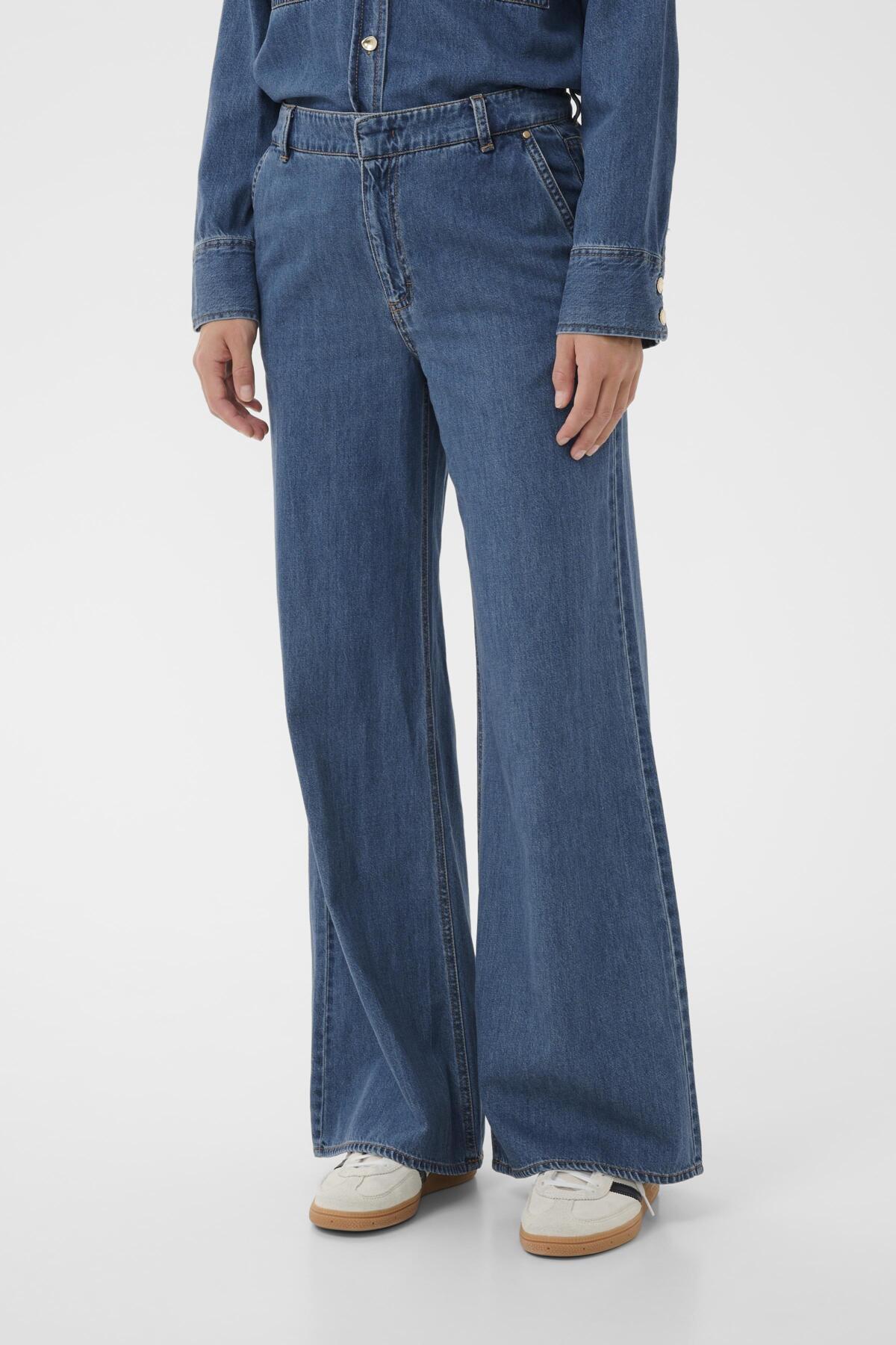 Part Two - Safinas Pants Medium Blue Denim - Smuk