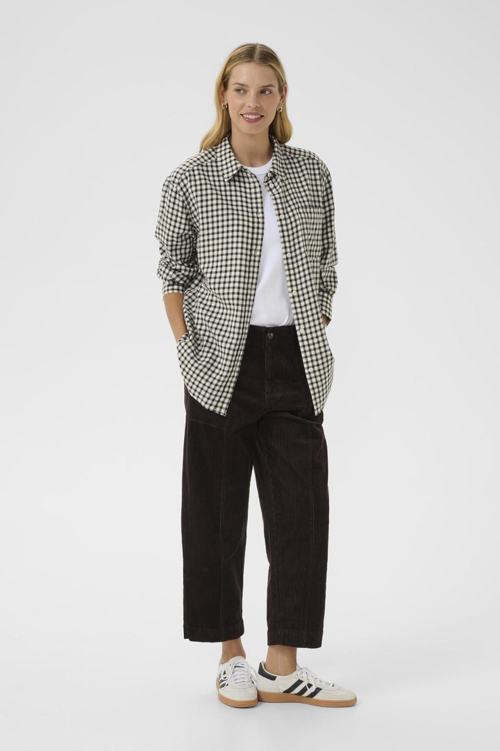 Samea Shirt Dark Navy Mini Check | Skjorter og bluser | Smuk - Dameklær på nett