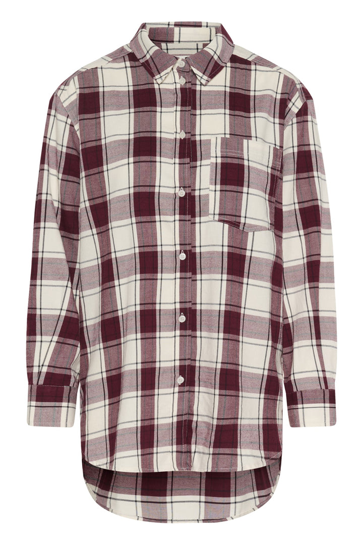 Samea Shirt Tawny Port Check | Skjorter og bluser | Smuk - Dameklær på nett