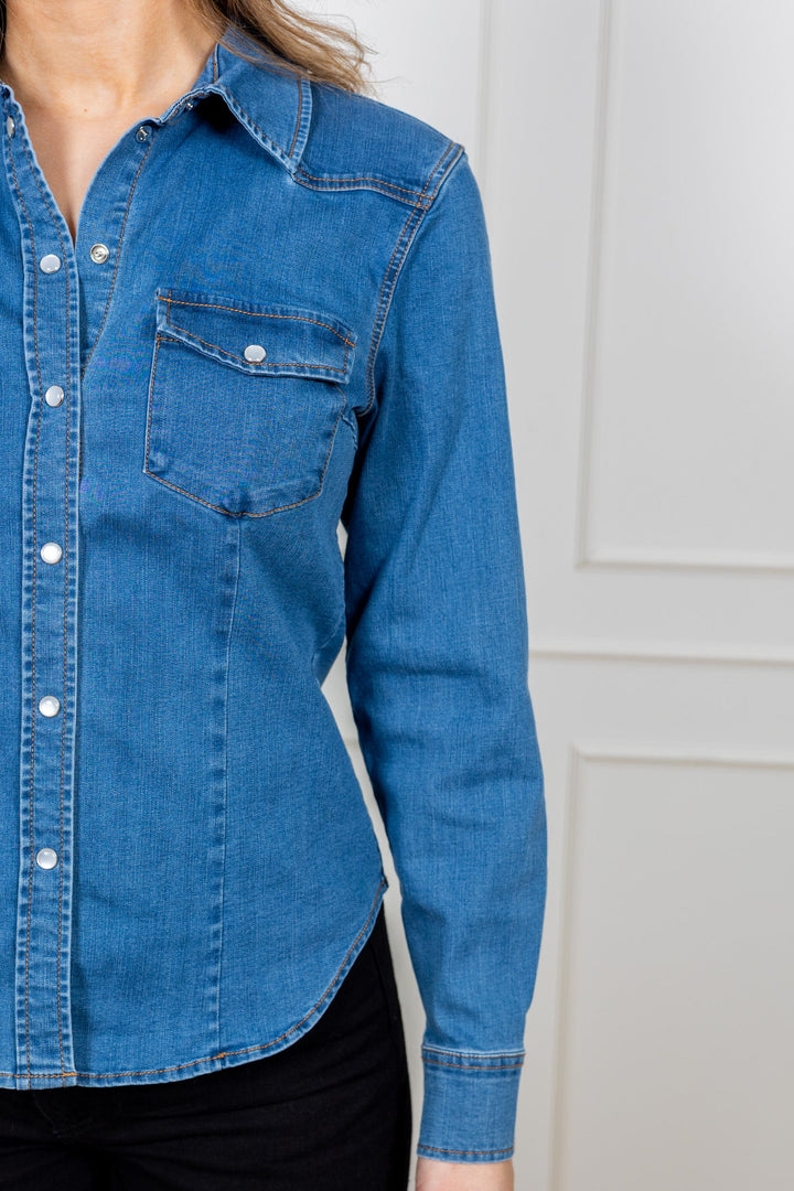 Sanilla Shirt Medium Blue Denim | Skjorter og bluser | Smuk