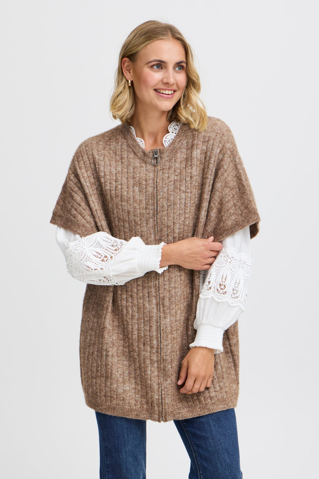 Sanny Cardigan Rain Drum Melange | Genser | Smuk - Dameklær på nett