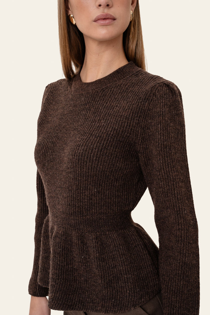 Sara Sweater Dark Brown | Genser | Smuk