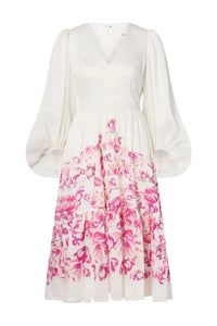 Sasia Deep V Neck Midi Dress Tulip Pink