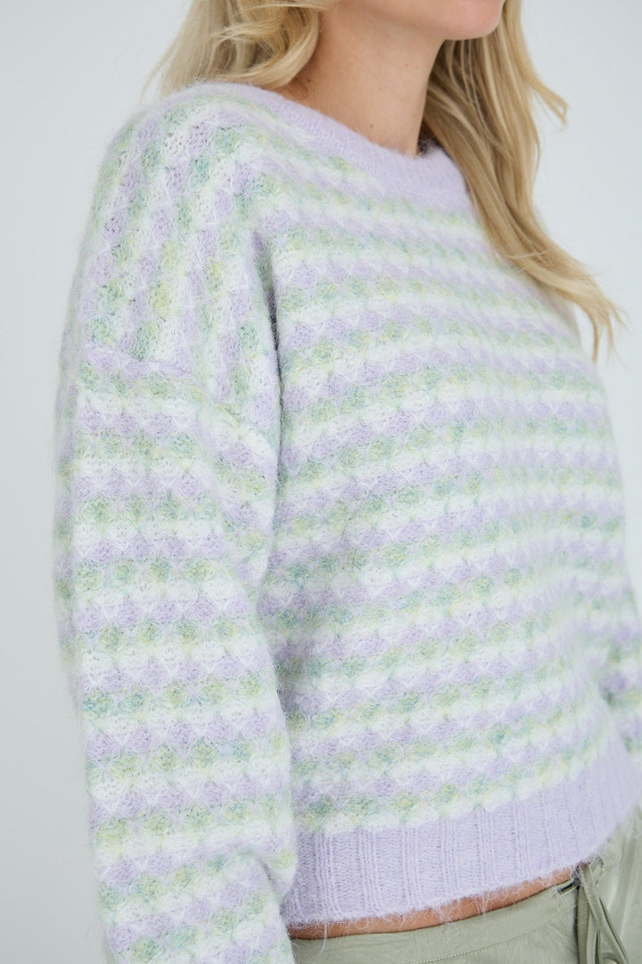 Sassi Knit Pullover Green/Purple | Genser | Smuk