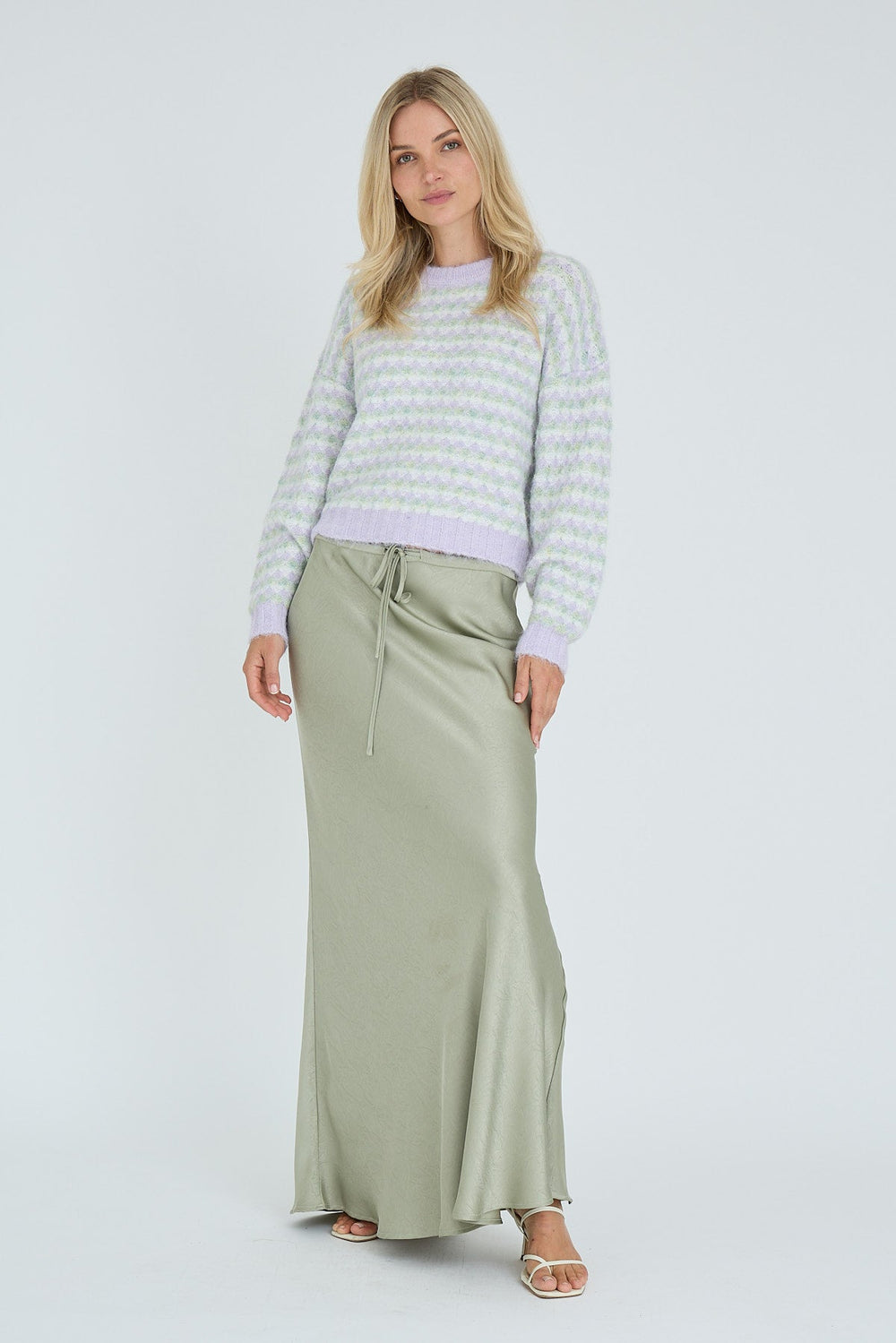 Sassi Knit Pullover Green/Purple | Genser | Smuk