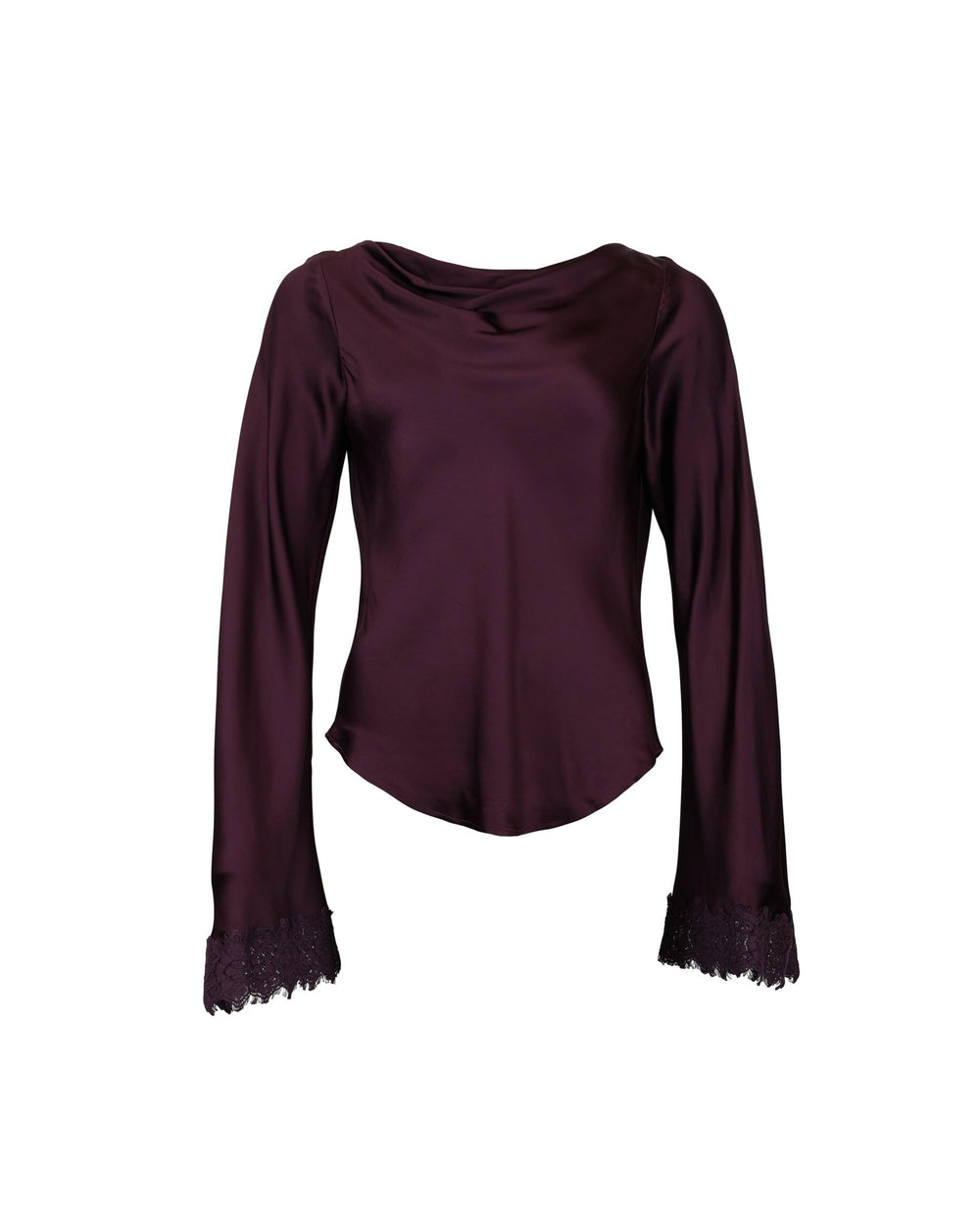 Satin Drape Top Burgundy | Topper | Smuk