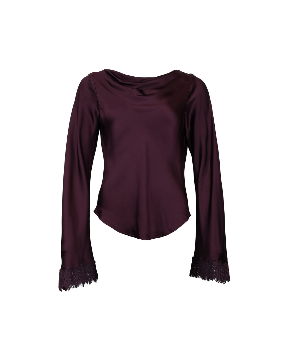 Satin Drape Top Burgundy | Topper | Smuk