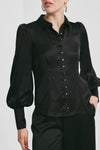 Satin Fitted Shirt Black
