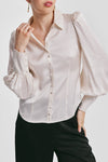 Satin Fitted Shirt Vintage White