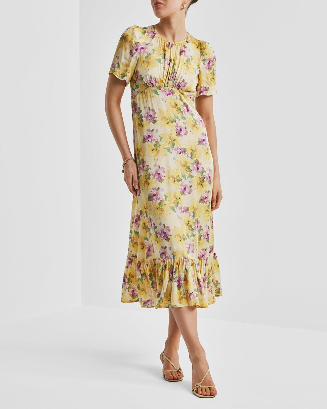 Satin Midi Dress Sunflower Haze | Kjoler | Smuk
