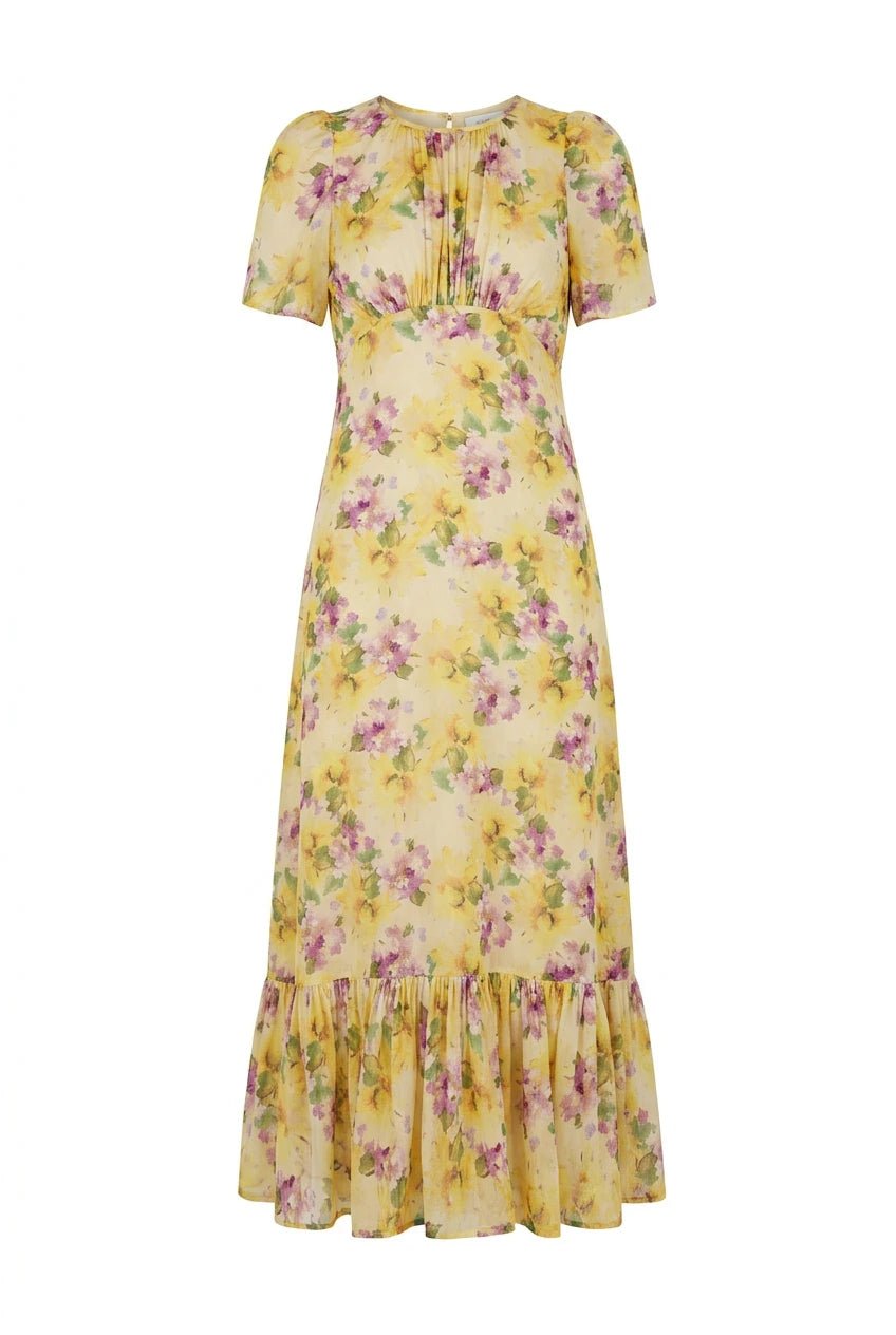 Satin Midi Dress Sunflower Haze | Kjoler | Smuk