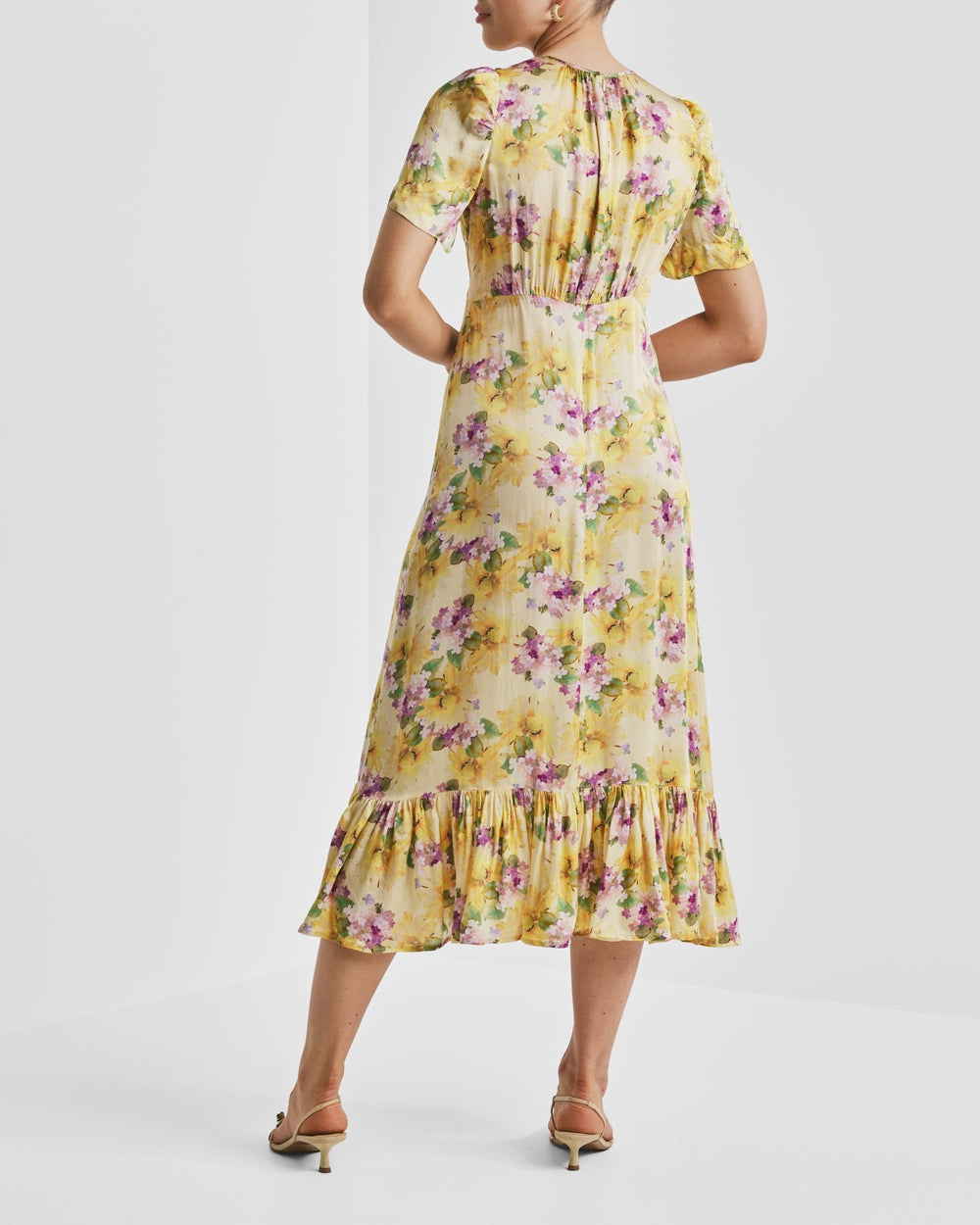Satin Midi Dress Sunflower Haze | Kjoler | Smuk
