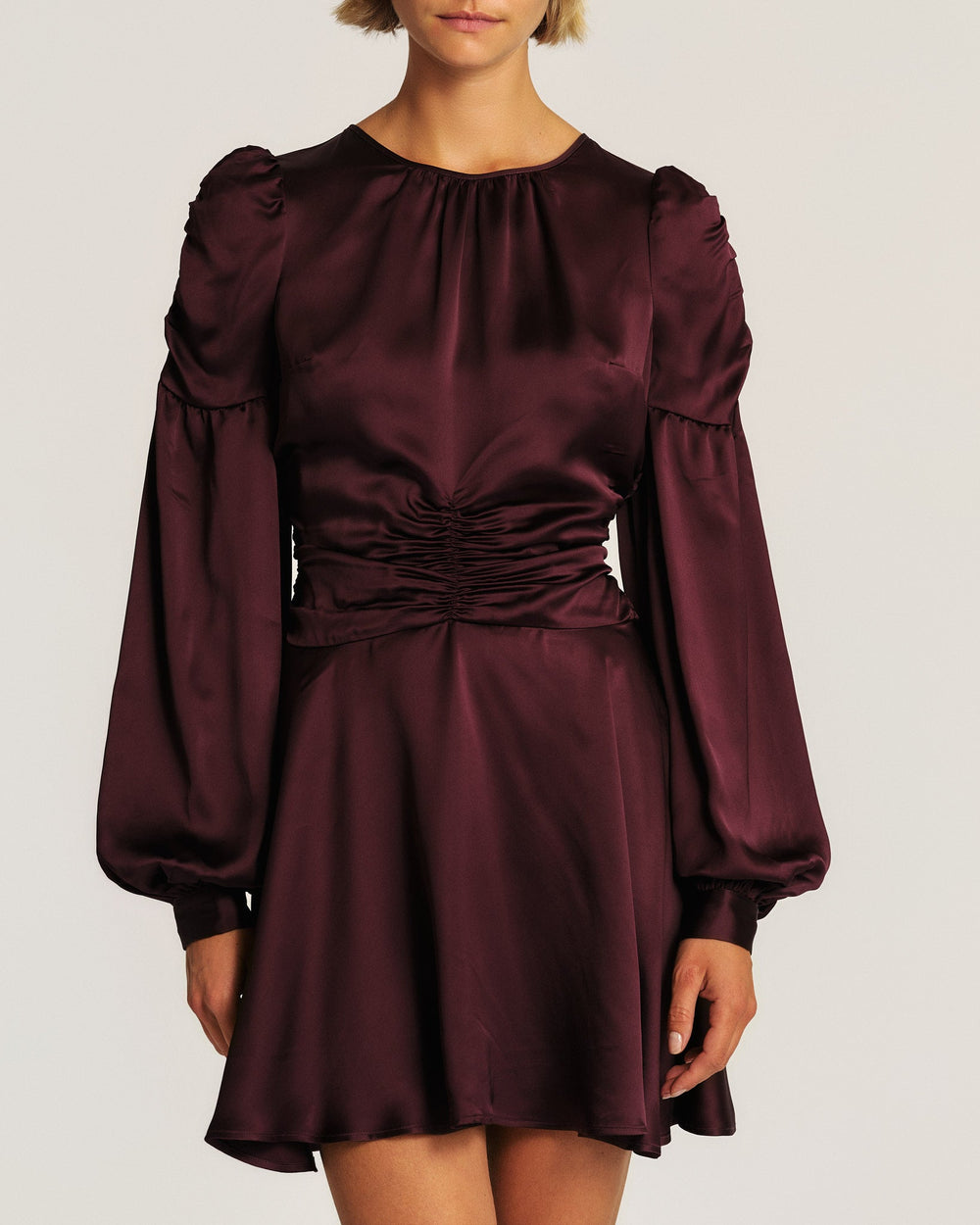 Satin Mini Dress Burgundy | Kjoler | Smuk