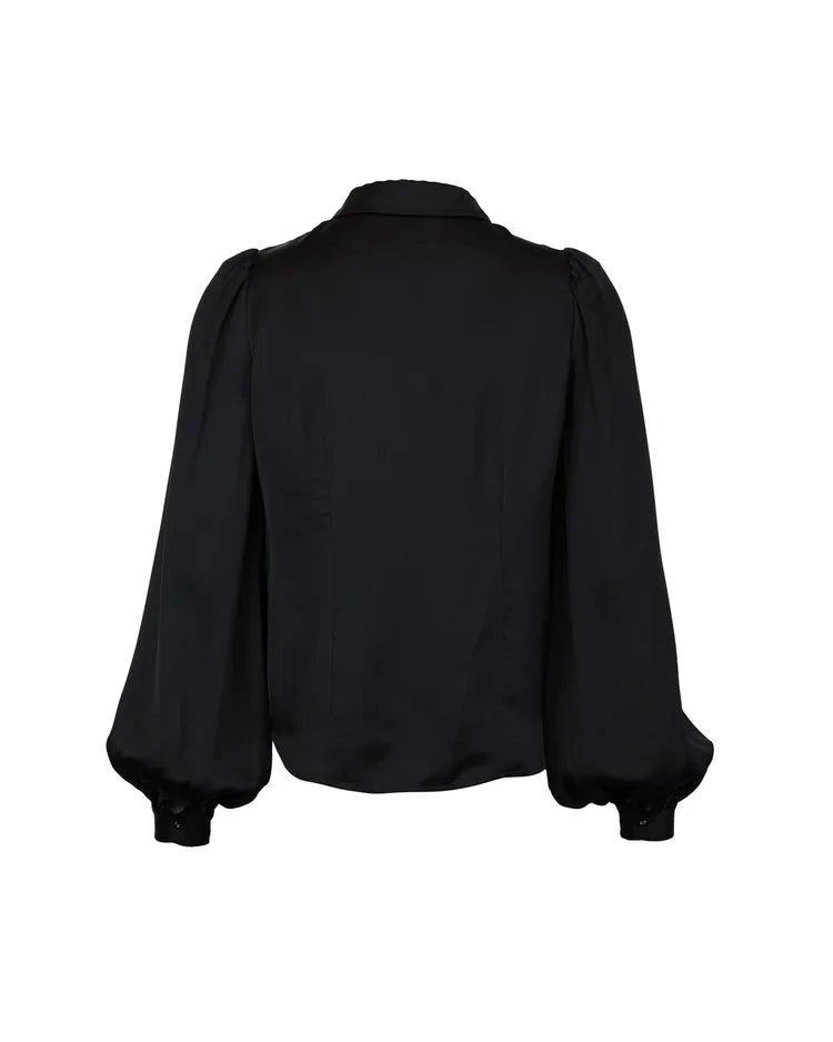 Satin Shirt Black | Skjorter og bluser | Smuk