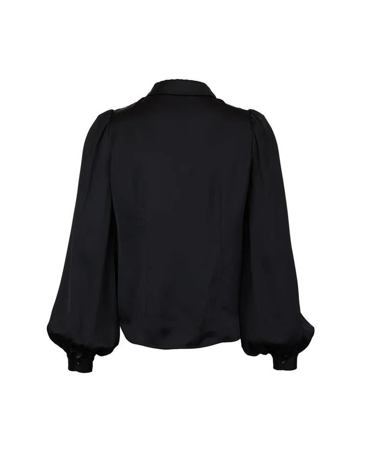 Satin Shirt Black | Skjorter og bluser | Smuk