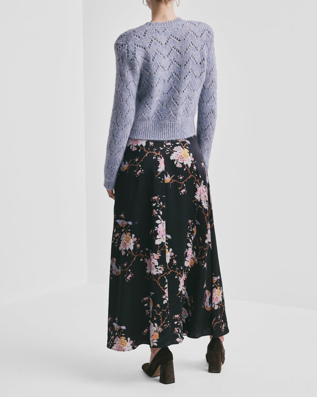 Satin Skirt Midnight Birds | Skjørt | Smuk - Dameklær på nett