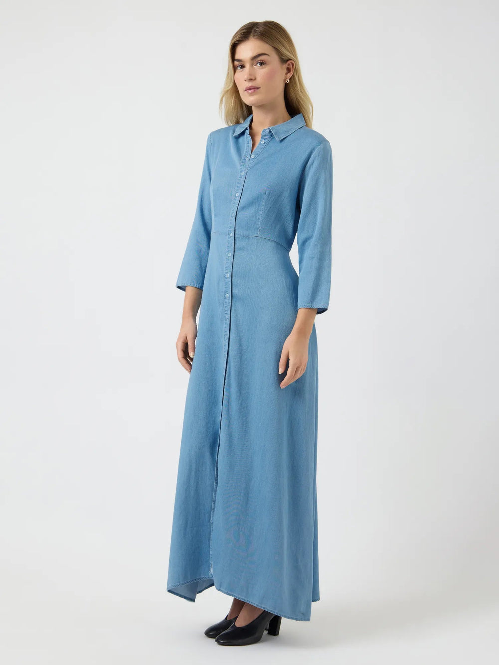 Savanna 3/4 Long Chambray Dress Skyway | Kjoler | Smuk