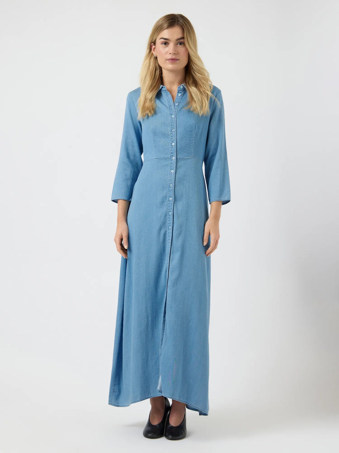Savanna 3/4 Long Chambray Dress Skyway | Kjoler | Smuk