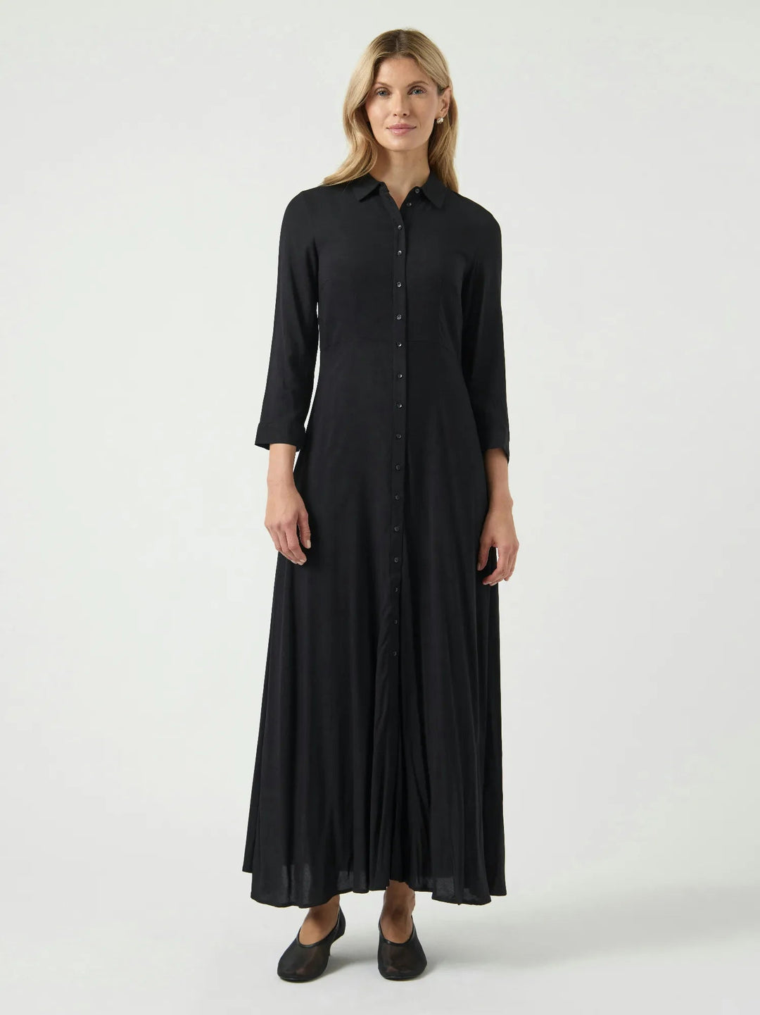 Savanna Long Shirt Dress Black | Kjoler | Smuk