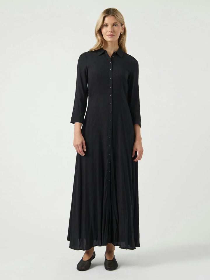 Savanna Long Shirt Dress Black | Kjoler | Smuk