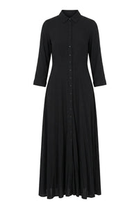 Savanna Long Shirt Dress Black