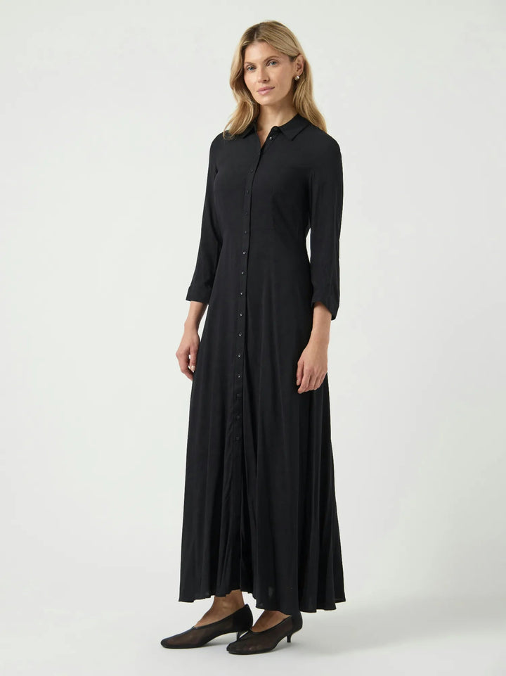 Savanna Long Shirt Dress Black | Kjoler | Smuk