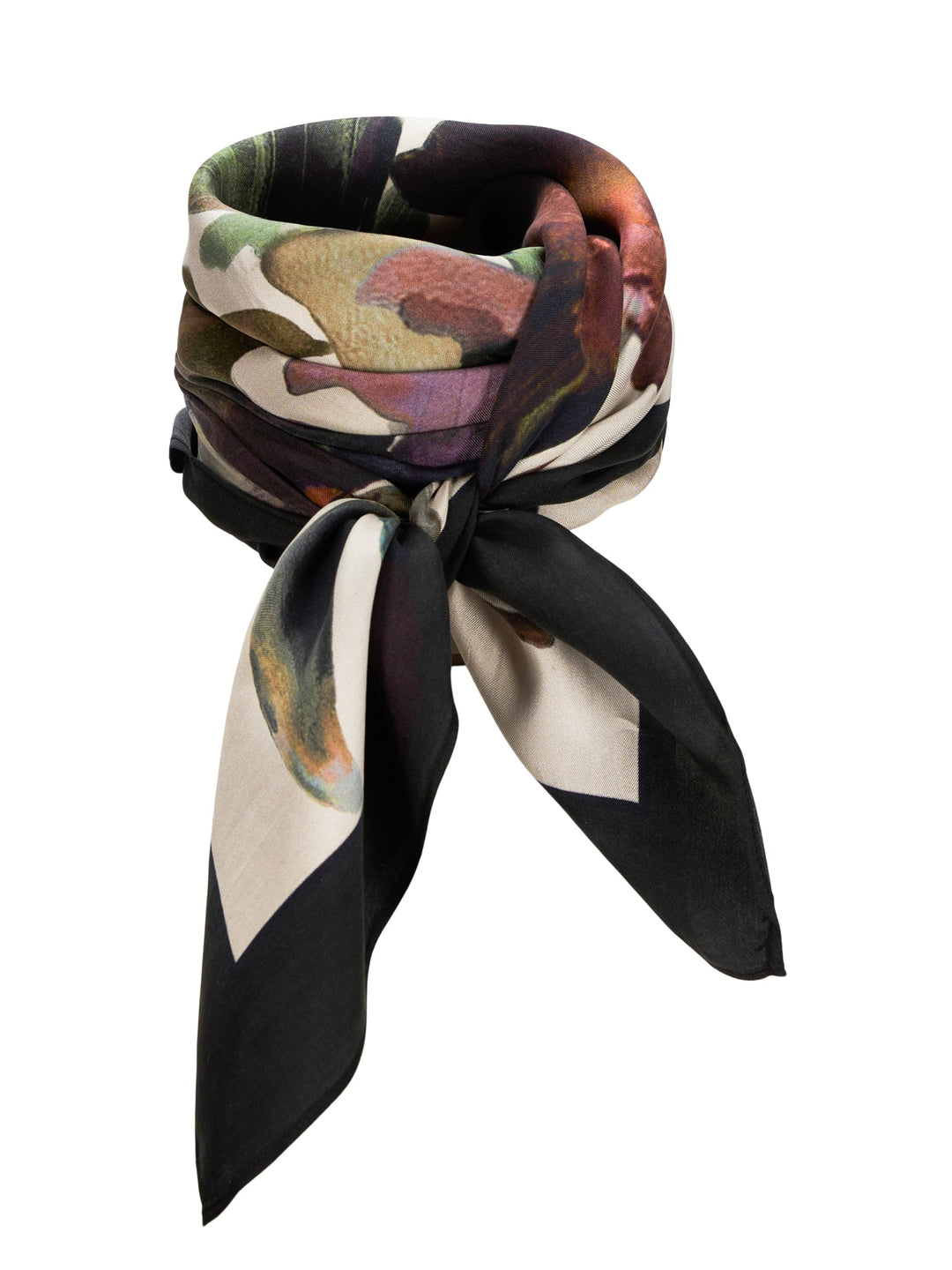 Savoy Black Cream Silk Scarf Multi | Accessories | Smuk - Dameklær på nett