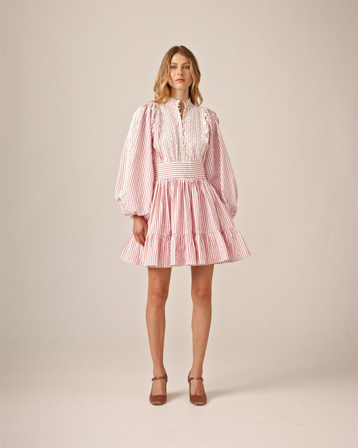 Seersucker Mini Dress Pink Stripe | Kjoler | Smuk - Dameklær på nett