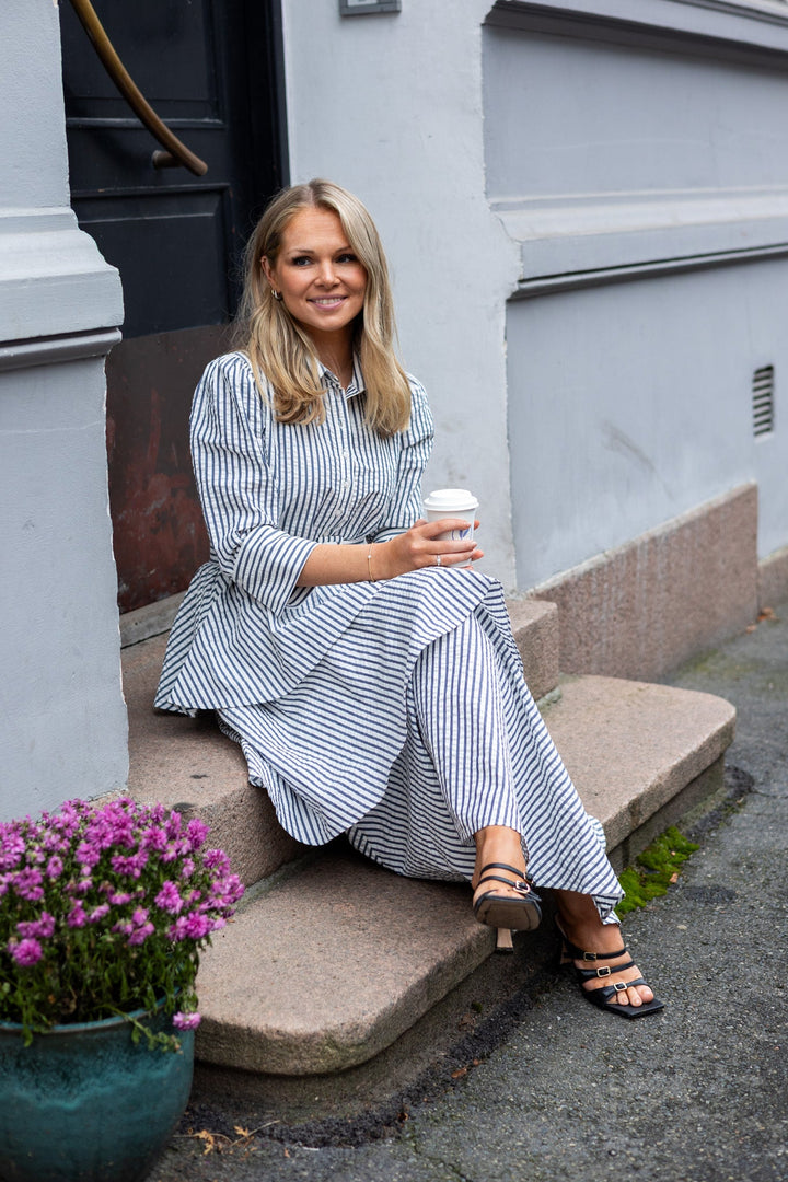 Seersucker Shirt Dress Blue Stripe | Kjoler | Smuk - Dameklær på nett