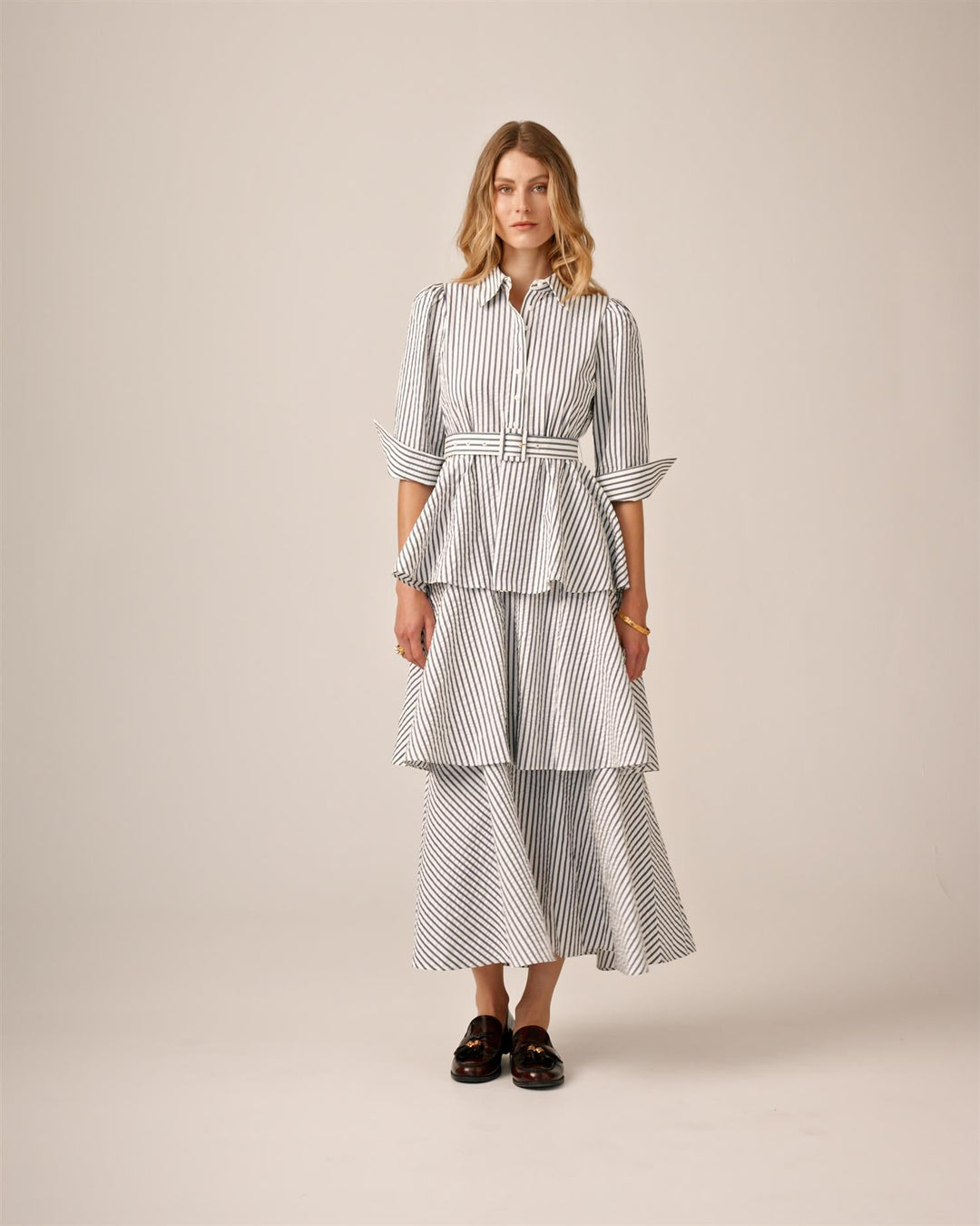 Seersucker Shirt Dress Blue Stripe | Kjoler | Smuk - Dameklær på nett