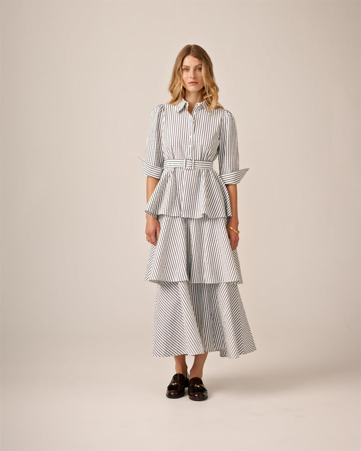 Seersucker Shirt Dress Blue Stripe | Kjoler | Smuk - Dameklær på nett