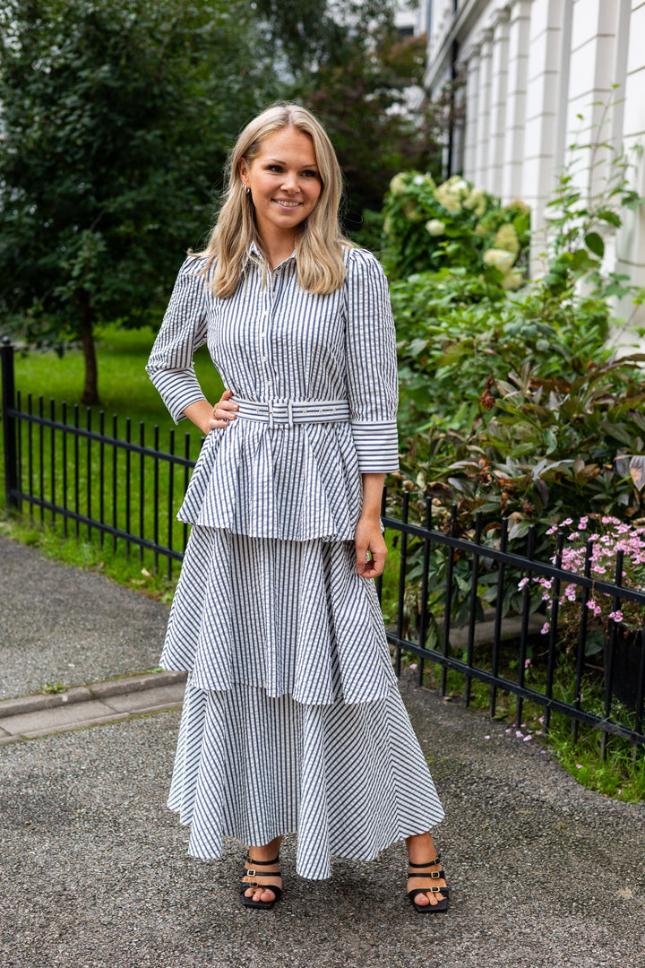 Seersucker Shirt Dress Blue Stripe | Kjoler | Smuk - Dameklær på nett