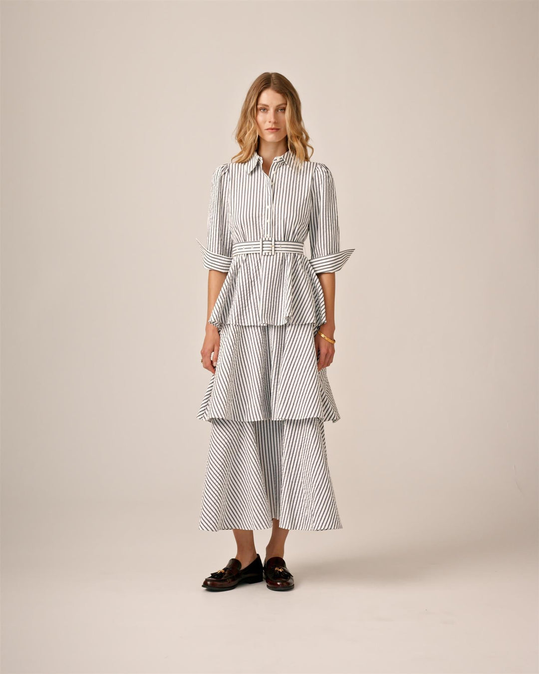 Seersucker Shirt Dress Blue Stripe | Kjoler | Smuk - Dameklær på nett
