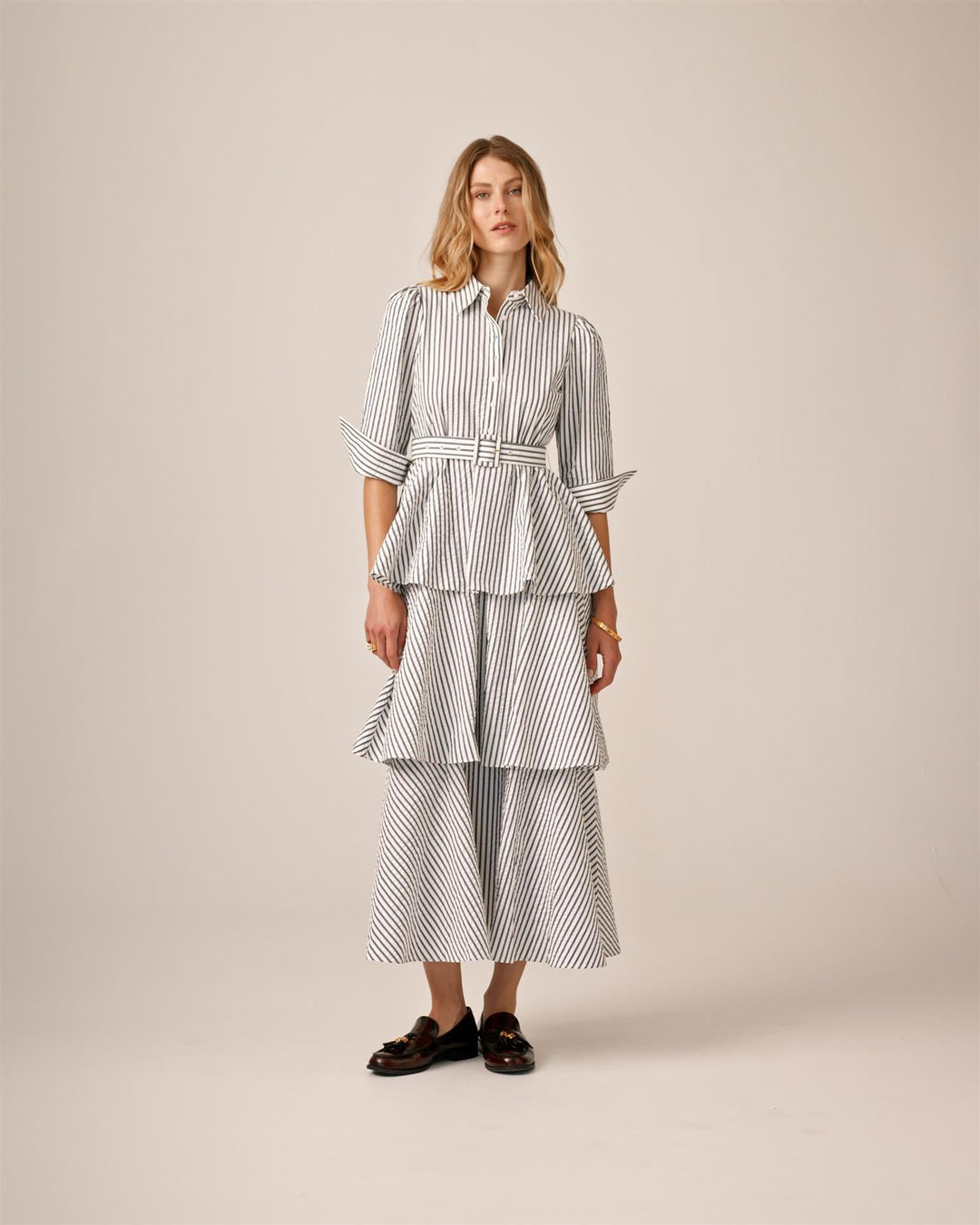 Seersucker Shirt Dress Blue Stripe | Kjoler | Smuk - Dameklær på nett