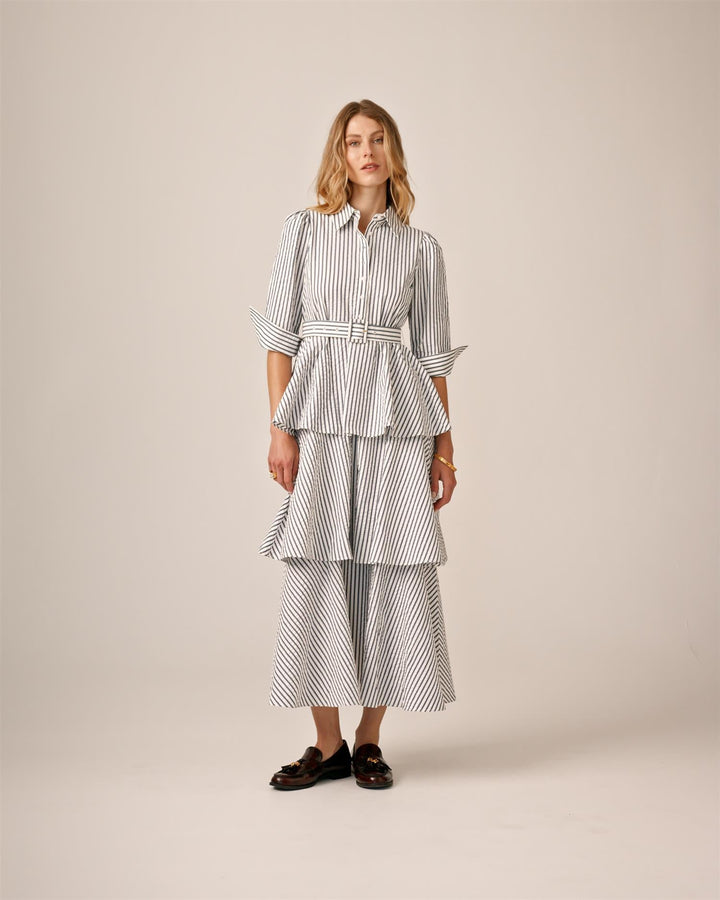 Seersucker Shirt Dress Blue Stripe | Kjoler | Smuk - Dameklær på nett
