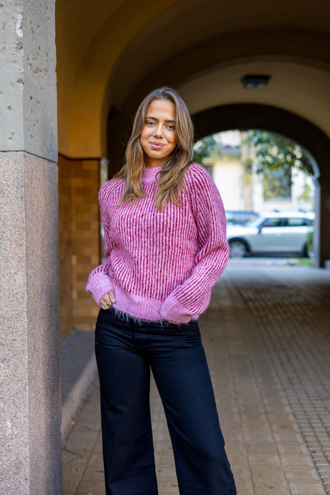 Senna Knit Pullover Rose/Red | Genser | Smuk - Dameklær på nett