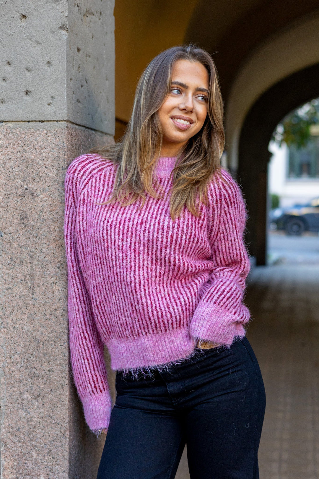 Senna Knit Pullover Rose/Red | Genser | Smuk - Dameklær på nett