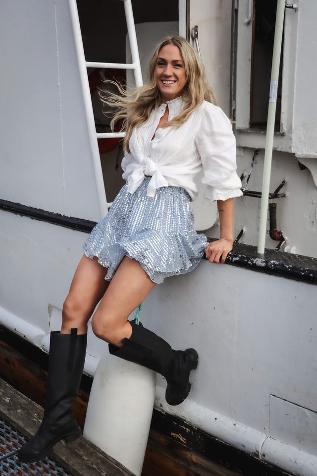 Sequin Skirt Shorts Icy Blue & Silver | Skjørt | Smuk - Dameklær på nett