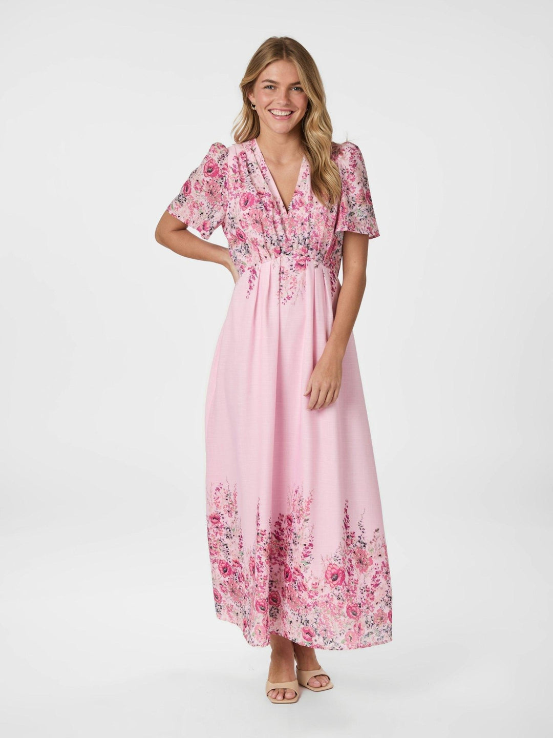 Serna Flower Print Dress Light Pink | Kjoler | Smuk - Dameklær på nett