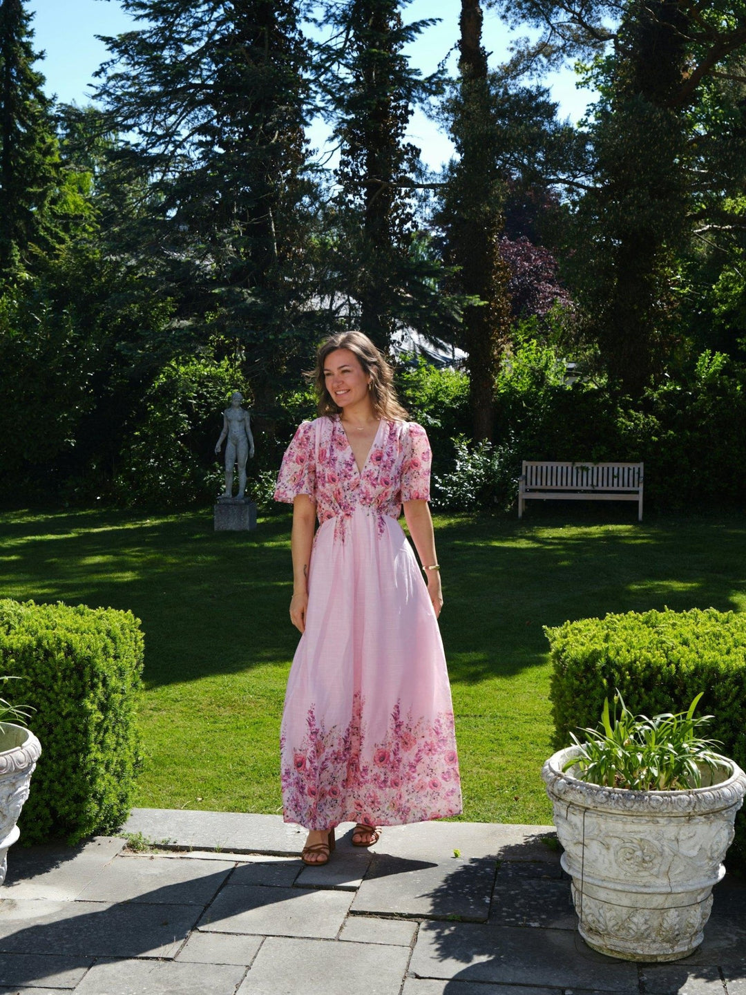 Serna Flower Print Dress Light Pink | Kjoler | Smuk - Dameklær på nett