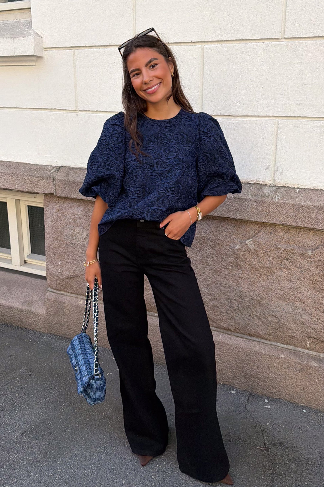 Shelly Blouse Navy Blue | Skjorter og bluser | Smuk