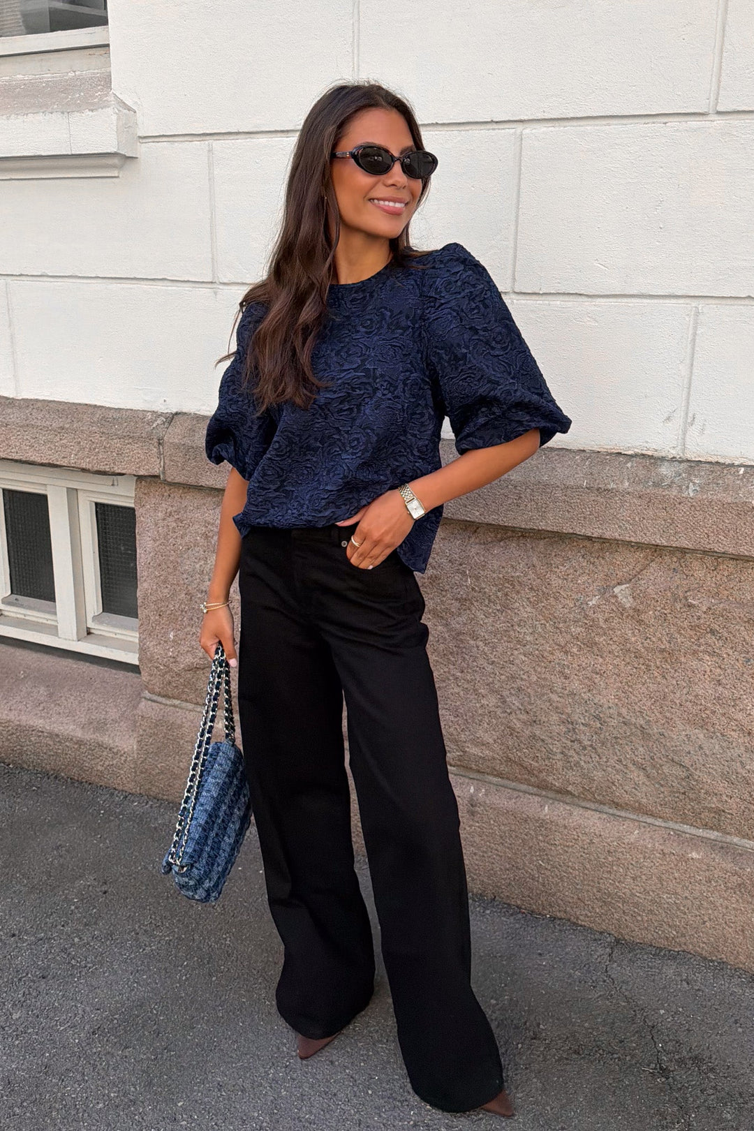 Shelly Blouse Navy Blue | Skjorter og bluser | Smuk